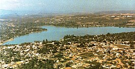 Lagoa Santa van boven gezien met het gelijknamige meer