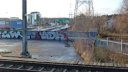 De extra ruimte op de brug over de E18.