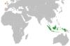 Location map for Indonesia and Ireland.