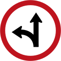 R35-7 Proceed straight or turn left ahead