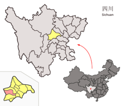 Location of Dayi County in Sichuan
