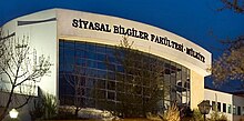 A view of the entrance of the Faculty of Political Science, Ankara University