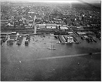 Site of Dominion Public Building to the north of the ferry docks and east of Union Station