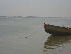 Boat in river Godavari at Kapileswarapuram