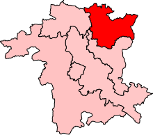 Map showing the location of the Bromsgrove constituency in Worcestershire under the boundaries created by the 2023 boundary review and first used at the 2024 general election.