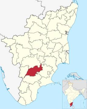 Positionskarte des Distrikts Madurai