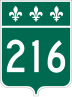 Route 216 marker