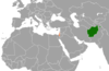 Location map for Afghanistan and Israel.