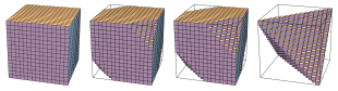 Cube, tetrahedron, and two intermediate solids