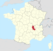 Lage des Departements Loire in Frankreich
