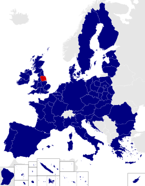 یارکشائر اور ہمبر (یورپی پارلیمان انتخابی حلقہ) is located in European Parliament constituencies 2014