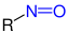 Allgemeine Struktur der Nitrosoverbindungen mit der blaumarkierten Nitroso-Gruppe