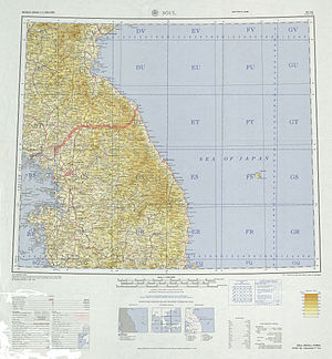 Koreahalvøya, kartutsnitt.