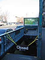 A closed entrance to the 45th Street station on the BMT Fourth Avenue Line in Brooklyn