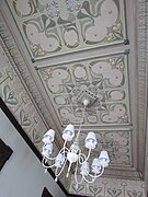 The fibreglass Art Nouveau design on the main hall ceiling