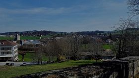 Blick auf Châtillens von der Kirche Saint-Maurice-et-Pancrace