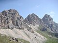 Le cime d'Auta viste dal passo del Col Bechér.