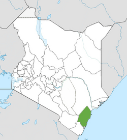 Location of Kilifi County (green)