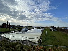 Blick auf das Hafenbecken des Flachwasserhafens Koserow