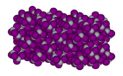 Molecuulmodel van de bèta-vorm van kwik(II)jodide