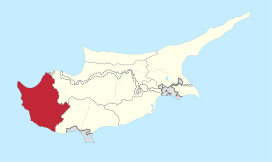 Baf kazası'nın Kıbrıs Cumhuriyeti'ndeki konumu
