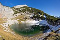 27. A Seehornsee a Berchtesgadeni Alpokban. Jobb oldalon a Seehornhoz vezető normál útvonal (Salzburg tartomány, Ausztria) (javítás)/(csere)