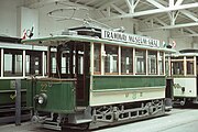 Motorwagen 22 en bijwagen 60B in het Tramway Museum Graz.