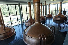 oude brouwzaal in Casa da Cerveja, het biermuseum in Leça do Balio