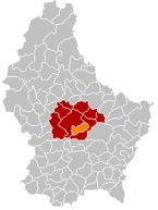 Lage von Lintgen im Großherzogtum Luxemburg