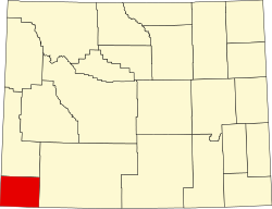 Karte von Uinta County innerhalb von Wyoming