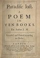 Paradiſe loſt Erstausgabe von John Miltons Paradise Lost (1667)