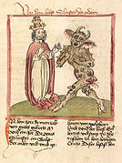 II. Silvester ve şeytan figürü c. 1460.