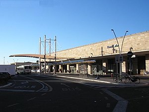 View of the passenger building.