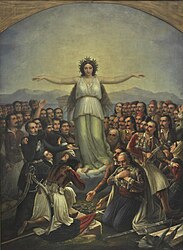 Η Ελλάς Ευγνωμονούσα, Θεόδωρος Βρυζάκης, 1858, Εθνική Πινακοθήκη της Ελλάδος