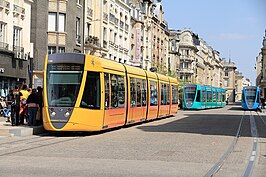 Citadis trams bij de inauguratie van de Tram van Reims