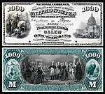 $1,000 Series 1875 (proof), First National Bank, Salem, Massachusetts