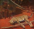 Jäger und erlegter Gepard (zwischen 1910 und 1914)