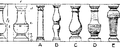 Muster für Balusterprofile (Das Säulchen A ist kein Baluster)