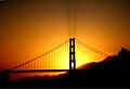 Fog shadow of Golden Gate Bridge San Francisco.