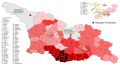 Percentage of votes for the United National Movement