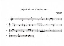 Notacja muzyczna Hejnału Hrubieszowa