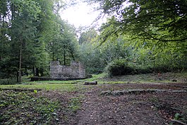 Ruins of the Roman temple at Petinesca outside Studen village