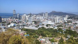 View of Si Racha town taken from Wat Nong Pa Bua Thong Bangna