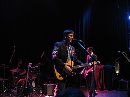 The Mountain Goats tijdens een optreden in Park West, Chicago, 13 oktober 2008.