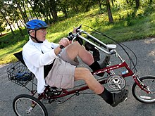 A Parkinson's patient on a tricycle