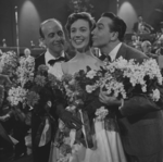 Franck Pourcel, Hannie Lips und André Claveau beim Eurovision Song Contest 1958