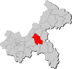 Location of Fengdu County in Chongqing