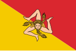 Flag of Sicily (human leg and head)