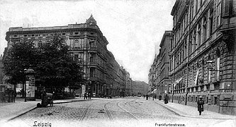 Waldstraßenviertel. Frankfurter Straße, heute Jahnallee. Um 1904