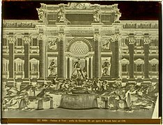 Negative on glass plate, view of the Trevi Fountain work by Niccolò Salvi 1730